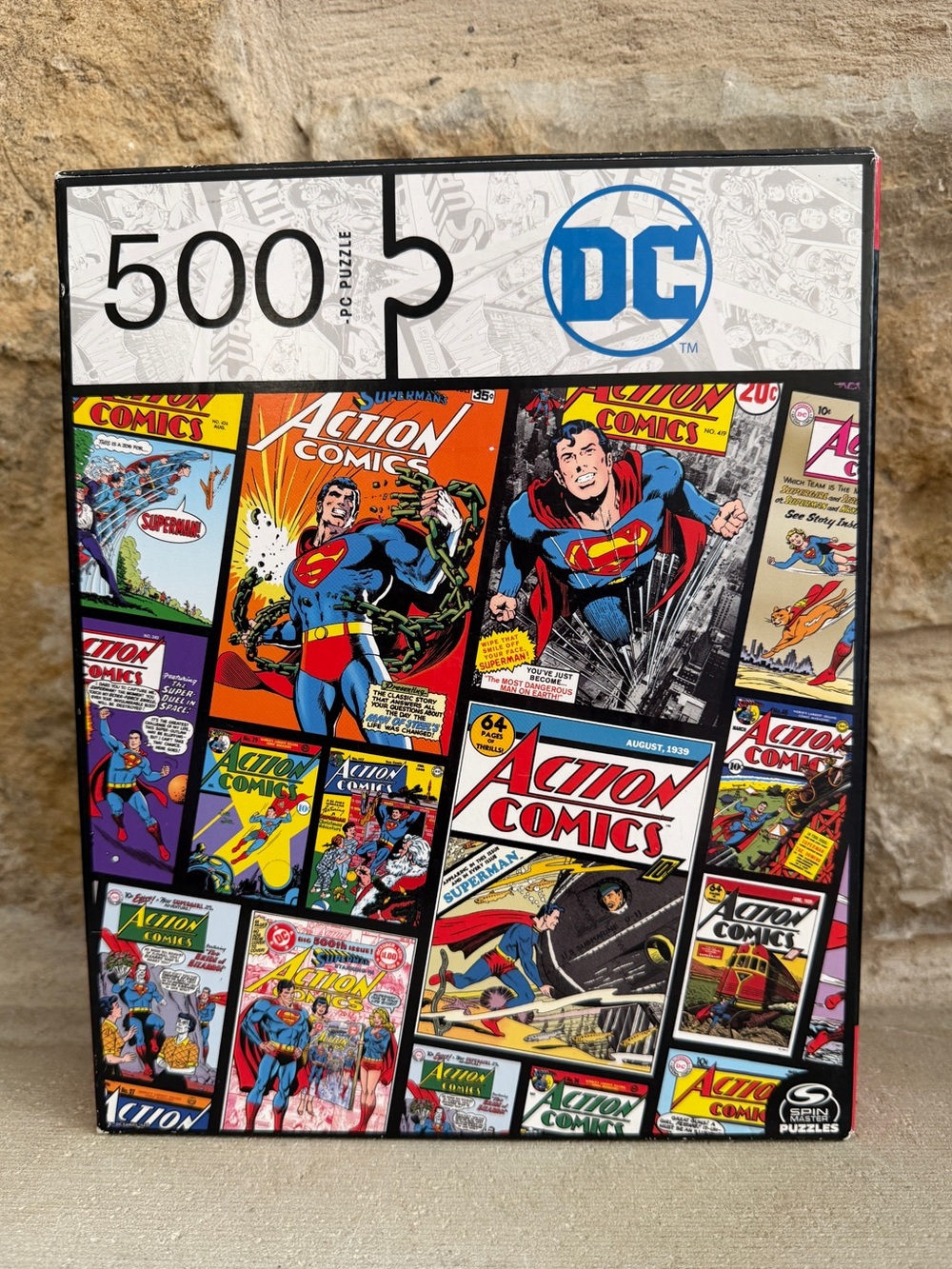 Superman DC Comics Action Puzzle Warner Bros Spin Master 500 Pieces Retro